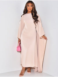 Long-Sleeve-Cape-Maxi-Dress-Solid-Color-Noosa