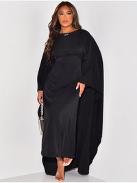Long-Sleeve-Cape-Maxi-Dress-Solid-Color-Noosa