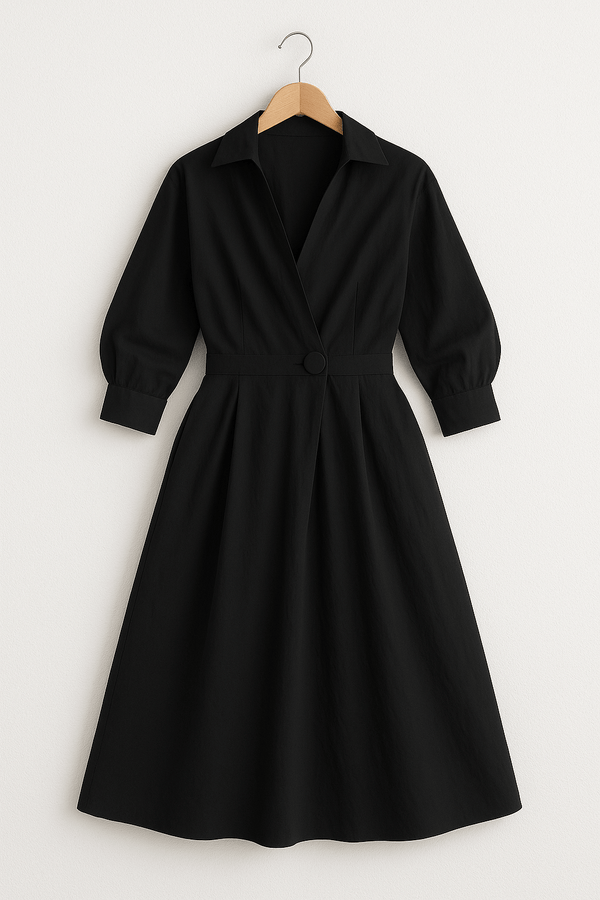 Long-Sleeve-Collared-Shirt-Maxi-Dress-Belted-Waist-Noosa