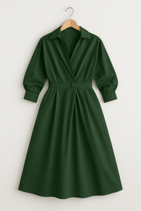 Long-Sleeve-Collared-Shirt-Maxi-Dress-Belted-Waist-Noosa