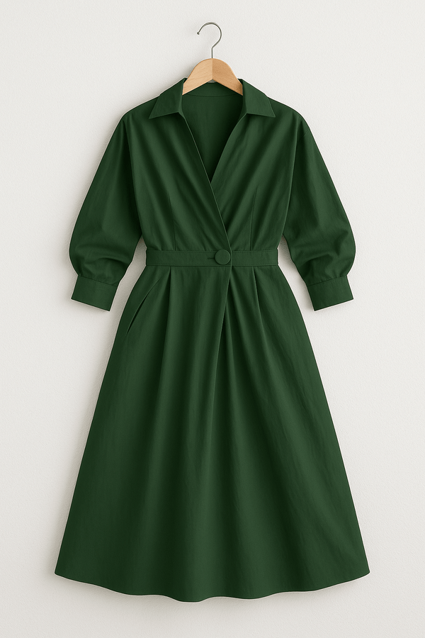 Long-Sleeve-Collared-Shirt-Maxi-Dress-Belted-Waist-Noosa