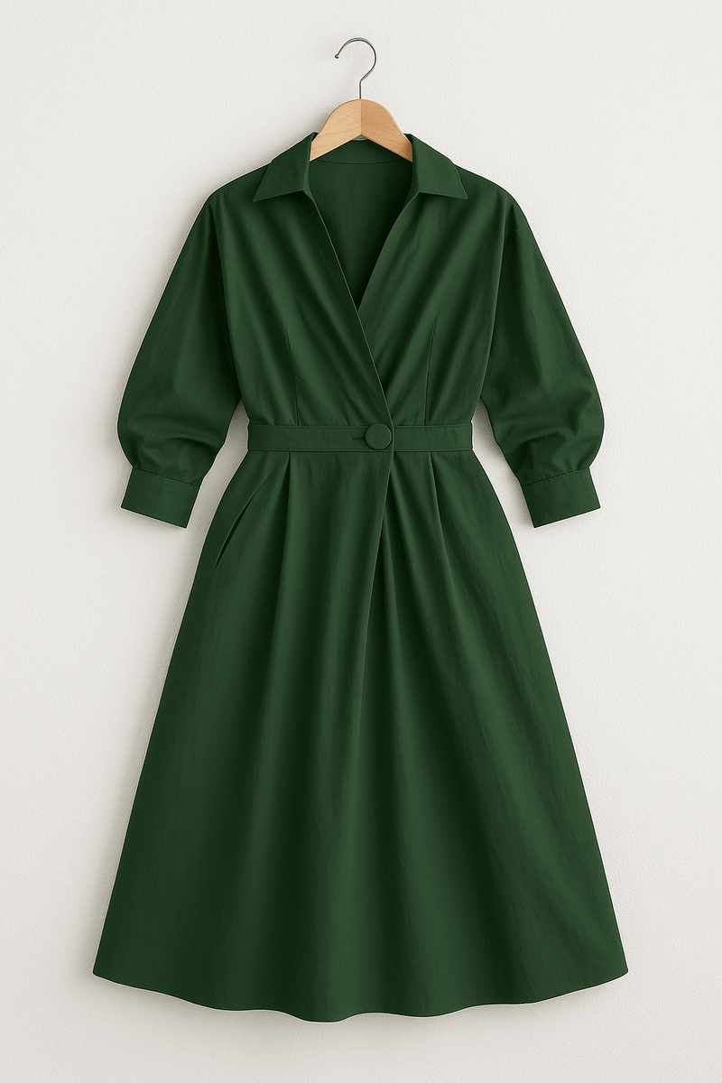 Long-Sleeve-Collared-Shirt-Maxi-Dress-Belted-Waist-Noosa