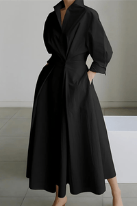 Long-Sleeve-Collared-Shirt-Maxi-Dress-Belted-Waist-Noosa