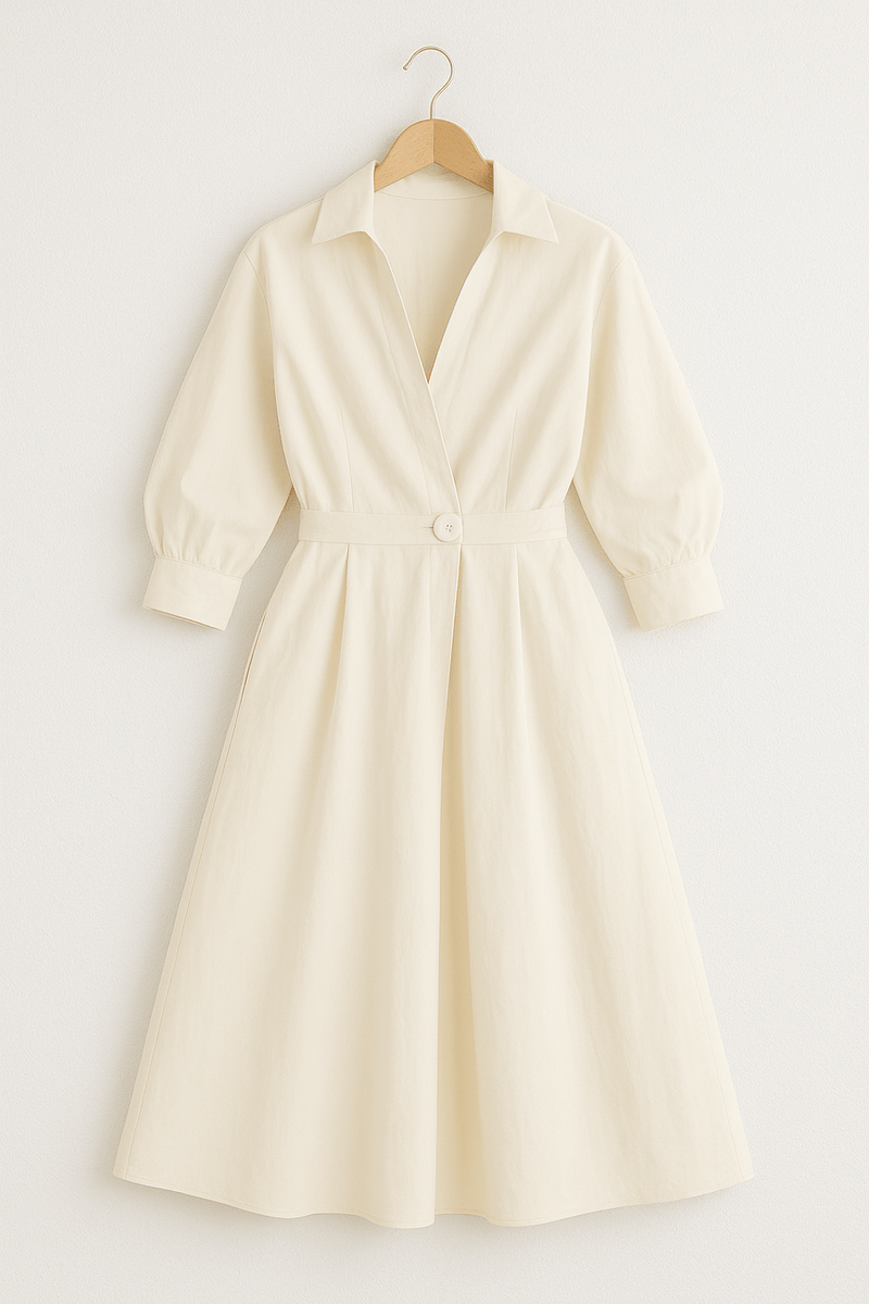 Long-Sleeve-Collared-Shirt-Maxi-Dress-Belted-Waist-Noosa