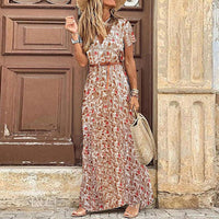Short-Sleeve-V-Neck-Maxi-Dress-Floral-Print