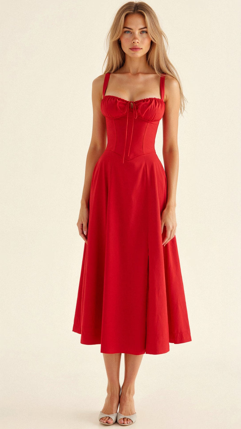 Sleeveless-Midi-Dress-Spaghetti-Strap-Solid-Color