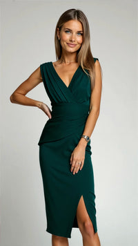 Sleeveless-V-Neck-Midi-Dress-Solid-Color-with-Slit-Noosa