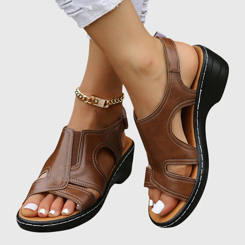 Slip-On Sandals with Cut-Out Design and Open Toe