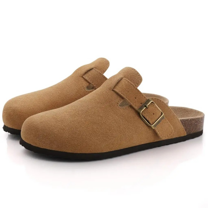 Flat Slide Sandals with Buckle Straps